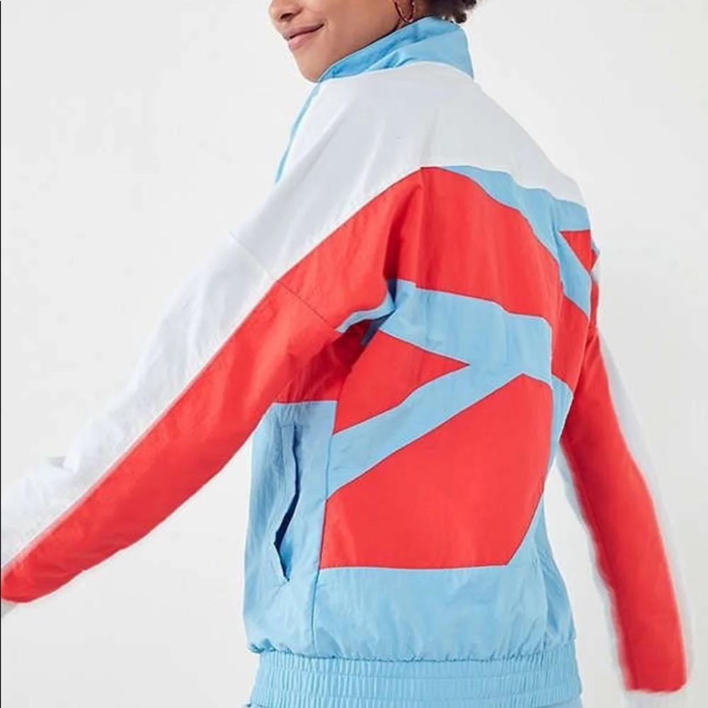 Blue Red colorblock Reebok Jacket